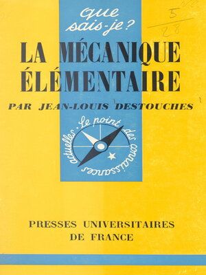 cover image of La mécanique élémentaire